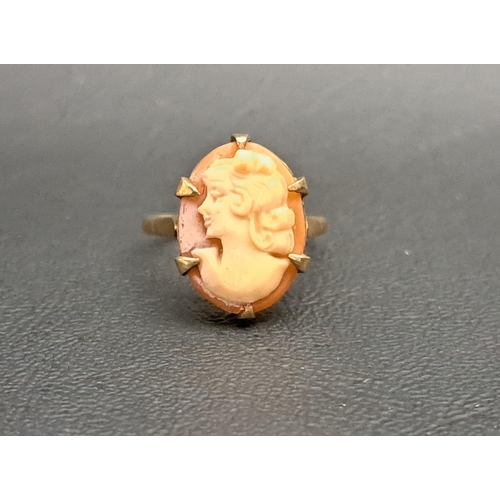 133 - CAMEO DRESS RING
on nine carat gold shank, ring size O and approximately 3.3 grams