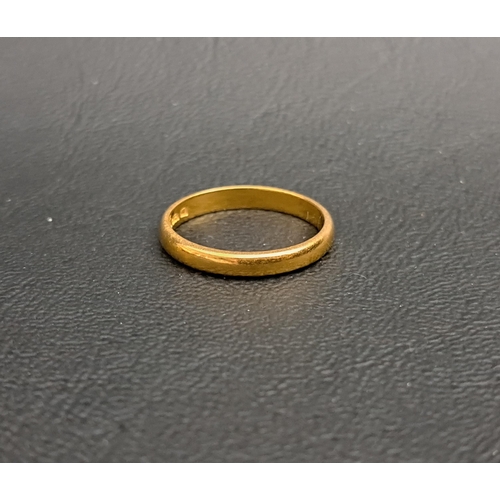 209 - TWENTY-TWO CARAT GOLD WEDDING BAND
ring size M and approximately 3 grams