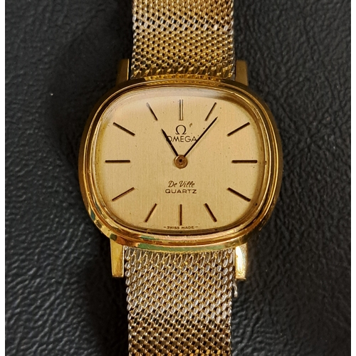 18 - LADIES OMEGA DE VILLE WRISTWATCH
the dial with baton five minute markers, on mesh bracelet strap