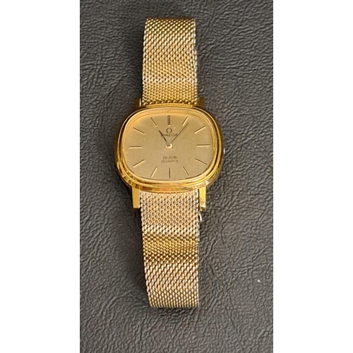 18 - LADIES OMEGA DE VILLE WRISTWATCH
the dial with baton five minute markers, on mesh bracelet strap