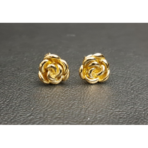 69 - NINE CARAT GOLD ROSE DESIGN STUD EARRINGS
total weight approximately 3 grams