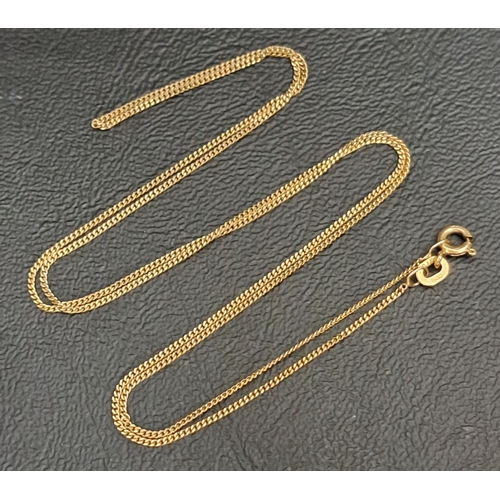 110 - NINE CARAT GOLD NECK CHAIN
55cm long and 1.7 grams