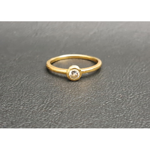 111 - DIAMOND SINGLE STONE RING
the bezel set diamond approximately 0.15cts, on eighteen carat gold shank,... 