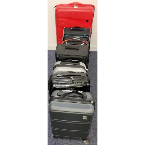 11 - SELECTION OF SEVEN SUITCASES 
including: G Max, Kangol, Inset and IT Luggage (7)
Note: Suitcases and... 