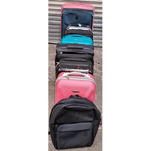 4 - SELECTION OF EIGHT SUITCASES AND ONE RUCKSACK (9)
including: Constellation, Slazenger and Tripp
Note... 