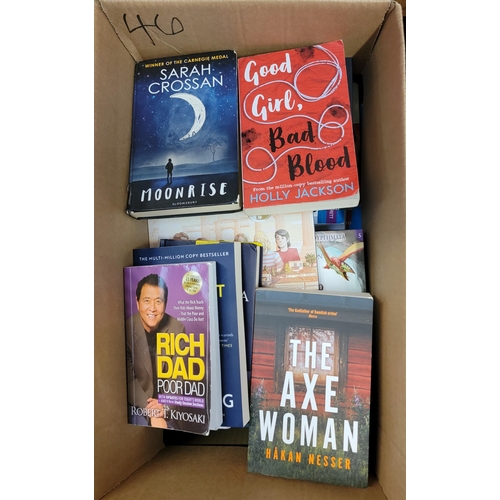 46 - ONE BOX OF BOOKS
including paperbacks and hardbacks