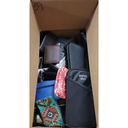 51 - ONE BOX OF PURSES AND WALLETS
including: branded and unbranded