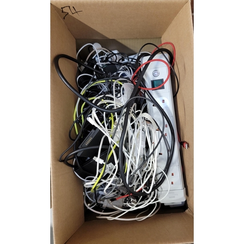 54 - ONE BOX OF CABLES AND CHARGERS