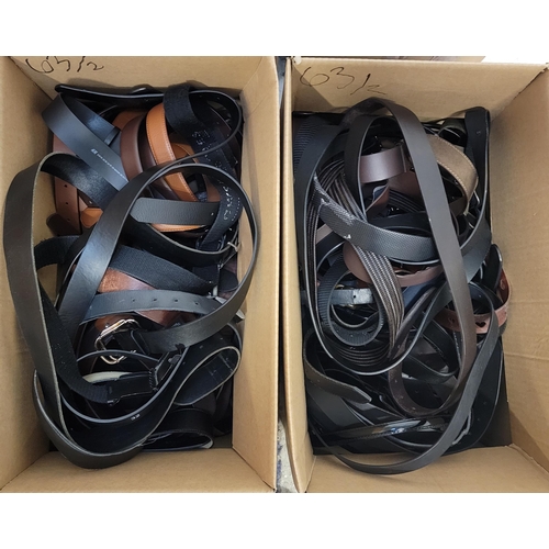 63 - TWO BOXES OF LADIES AND GENTS BELTS