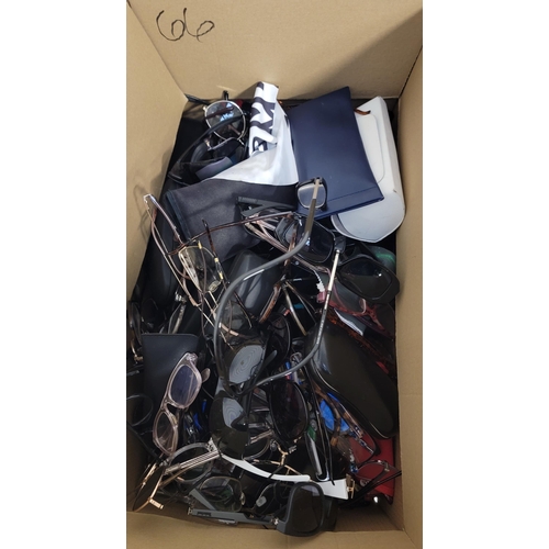 66 - ONE BOX OF GLASSES AND SUNGLASSES 
note: some may have prescription lenses