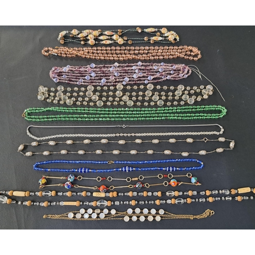 150 - GOOD SELECTION OF VINTAGE BEAD NECKLACES
including various crystal, glass and millefiori bead exampl... 