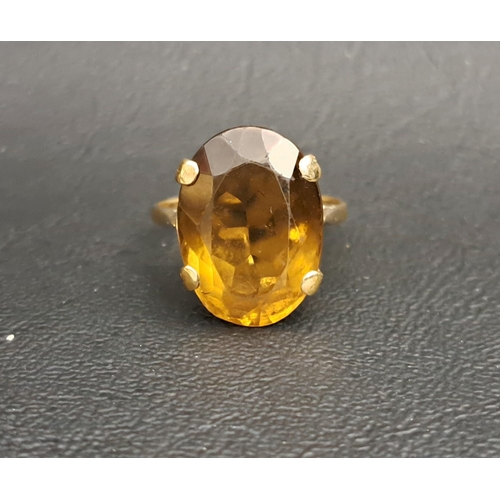 221 - SMOKY QUARTZ SINGLE STONE DRESS RING
the oval cut quartz measuring 17.4mm x 12.6mm x 7.5mm, on nine ... 