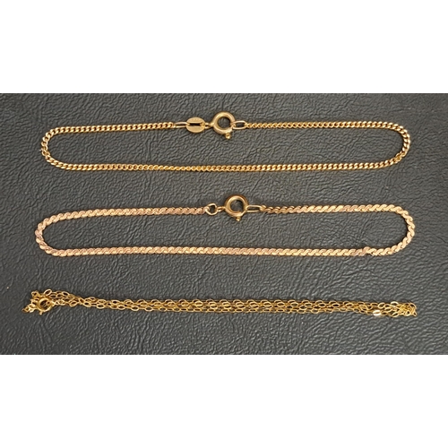 85 - TWO NINE CARAT GOLD CHAIN BRACELETS AND A NECKLACE
total weight approximately 4.6 grams