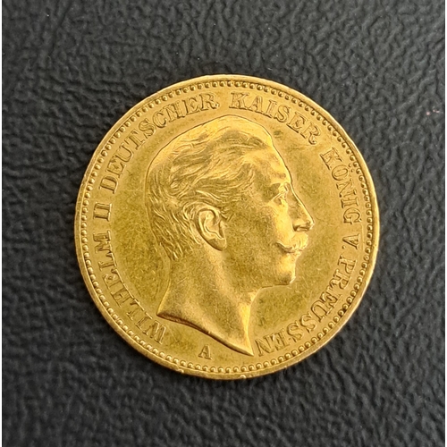 542 - WILHELM II - PRUSSIA - 20 MARKS GOLD COIN
dated 1904, .900 gold and 7.9 grams