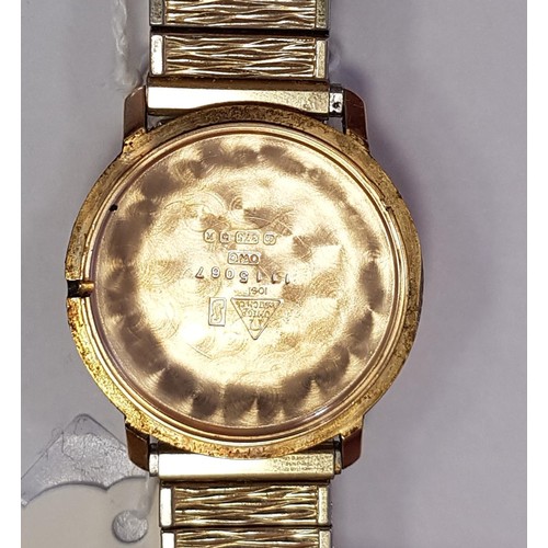 58 - GENTLEMEN'S 1970s OMEGA DE VILLE NINE CARAT GOLD CASED WRISTWATCH
the champagne dial with baton five... 