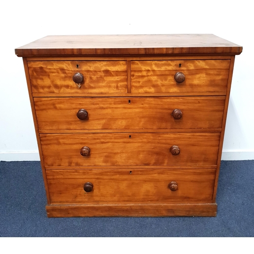 623 - VICTORIAN MAHOGANY TWO OVER THREE CHEST OF DRAWERS
with wooden handles, 175 x 111 x 57cm