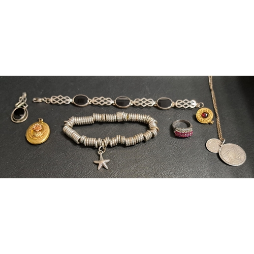 9 - SELECTION OF SILVER AND OTHER JEWELLERY 
consisting of silver Links of London Sweetie bracelet, silv... 