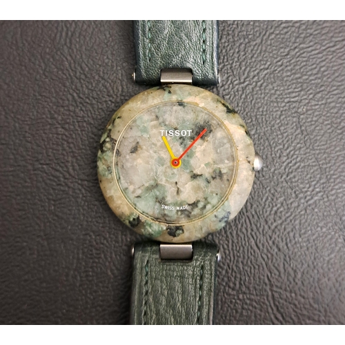 11 - VINTAGE TISSOT ROCK WATCH
in pistachio green, stamped R150 to the back, with green Tissot strap