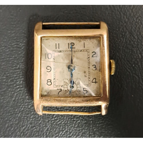 224 - GENTLEMAN'S NINE CARAT GOLD CASED WRISTWATCH
circa 1930s, the dial with Arabic numerals and subsidia... 