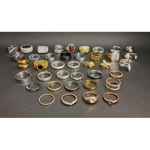 238 - SELECTION OF SILVER AND OTHER RINGS
including various paste and enamel examples, 1 box