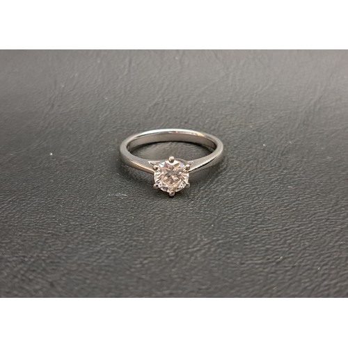 160 - DIAMOND SOLITAIRE RING
the round brilliant cut diamond measuring 1.01cts, on fourteen carat white go... 