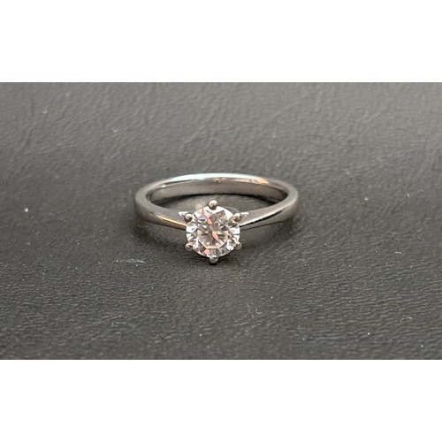 160 - DIAMOND SOLITAIRE RING
the round brilliant cut diamond measuring 1.01cts, on fourteen carat white go... 