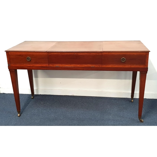 626 - REGENCY SQUARE PIANO DESK
the mahogany square piano case with marquetry edging converted into a desk... 