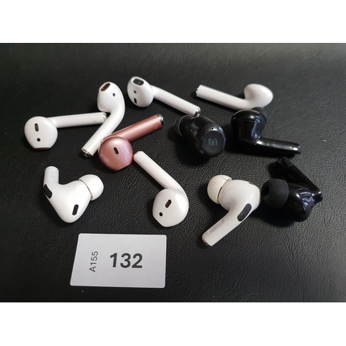 132 - SELECTION OF ELEVEN LOOSE EARBUDS
including Apple and Goodmans (11)