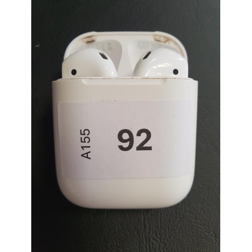 92 - PAIR OF APPLE AIRPODS 2ND GENERATION
in Lightning charging case
Note: case and airpods very dirty