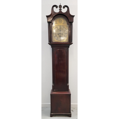 720 - 19th CENTURY MAHOGANY LONGCASE CLOCK WITH NELSON FINIAL
The gilt and metal face depicting cherubs an... 