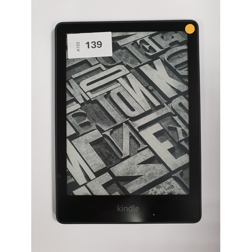 139 - AMAZON KINDLE PAPERWHITE 5 E-READER
11th generation, serial number G001 PX11 1143 0JAQ
Note: It is t... 