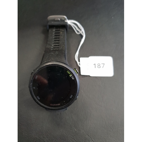 187 - GARMIN FORERUNNER 45 
S/N 63Y714670. Wiped
Note: It is the buyer's responsibility to make all necess... 