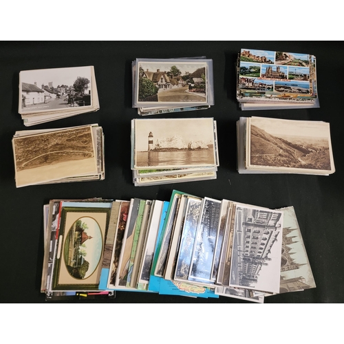 495 - LARGE ASSORTMENT OF 20th CENTURY ENGLISH POSTCARDS
including interiors, street scenes, maps, rural, ... 