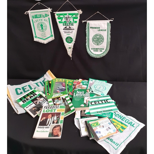 529 - LARGE ASSORTMENT OF CELTIC AND OTHER FOOTBALL  EPHEMERA MAINLY FROM 1980s
including 'Feed the Bear- ... 