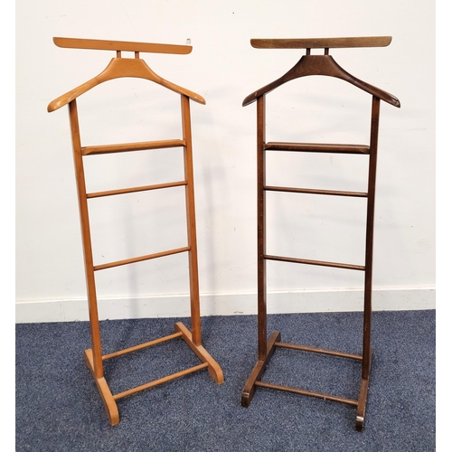 652 - TWO VALET STANDS
with rails and shelf, each 106cm high (2)