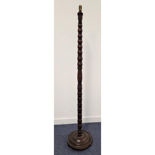 655 - MAHOGANY STANDARD LAMP STAND
with turned column, 154cm high