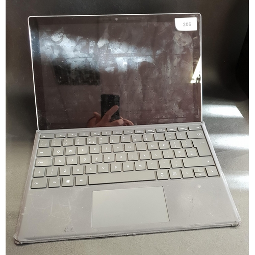 206 - MICROSOFT SURFACE PRO 5
model 1796; 128GB; serial number 054220172153; wiped; with keyboard cover
No... 