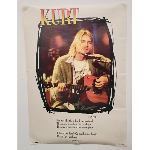 598 - VINTAGE POSTER OF KURT COBAIN
with lyrics from dumb, Published by Splash 1995