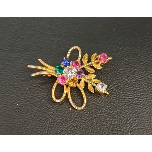 67 - MULTI GEM SET FLORAL DESIGN BROOCH
the gemstones comprising ruby, sapphire amethyst, emerald, citrin... 