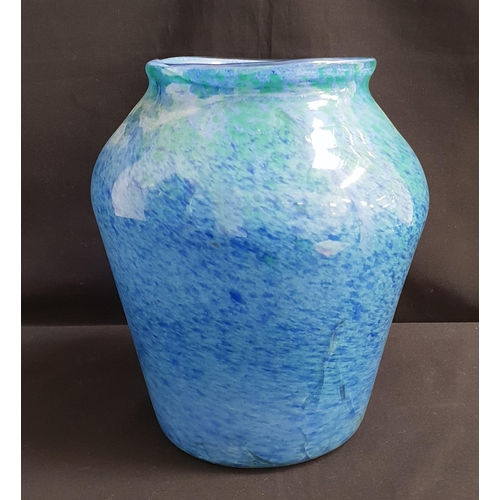 356 - MONART VASE IN MOTTLED BLUE AND GREEN 
restored, unmarked, approx 29cm high