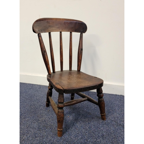 VICTORIAN OAK CHILDS CHAIR
with five spoke back, 28 x 59 x 30cm