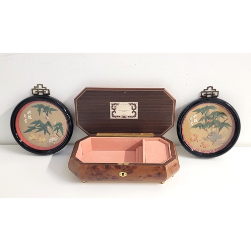 307 - SWISS REUGE MUSICAL JEWELLERY BOX
playing Barcolle by J. Offenbach, in an Italian burr maple inlaid ... 