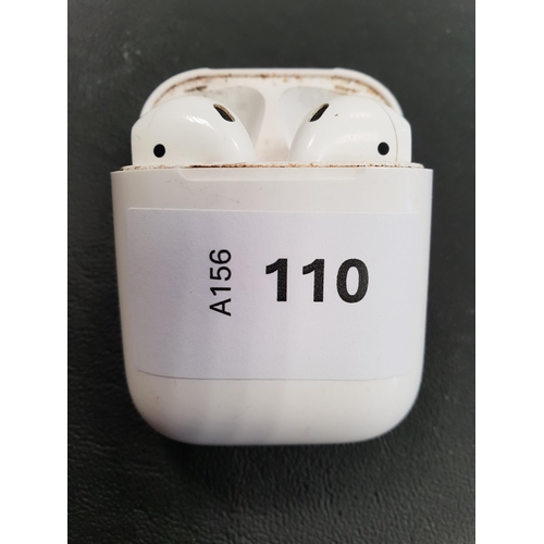 110 - PAIR OF APPLE AIRPODS 2ND GENERATION
in Lightning charging case
Note: case and airpods very dirty. H... 