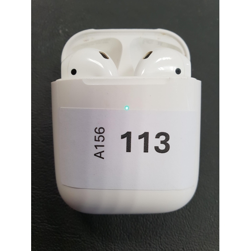 113 - PAIR OF APPLE AIRPODS 2ND GENERATION
in Wireless charging case