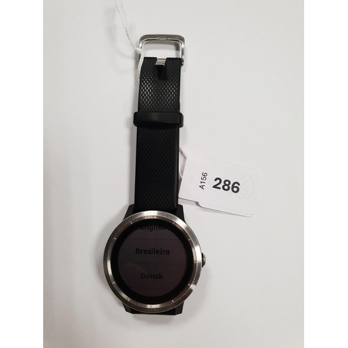 286 - GARMIN VIVOACTIVE 3 SMARTWATCH 
S/N 6MV256446. Wiped
Note: It is the buyer's responsibility to make ... 