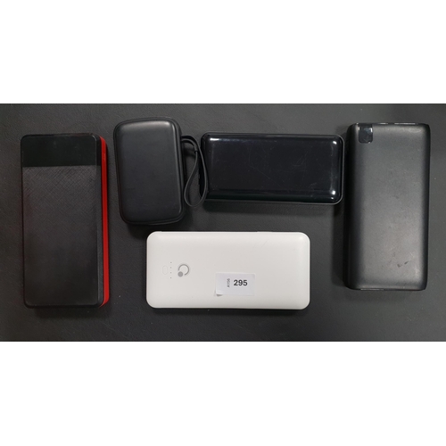 295 - SELECTION OF FIVE POWERBANKS (5)