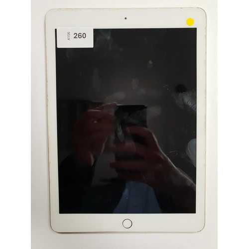 260 - APPLE IPAD 5TH GENERATION - A1822 - WIFI 
serial number F9FVJSESHP9X. Apple account locked. 
Note: I... 