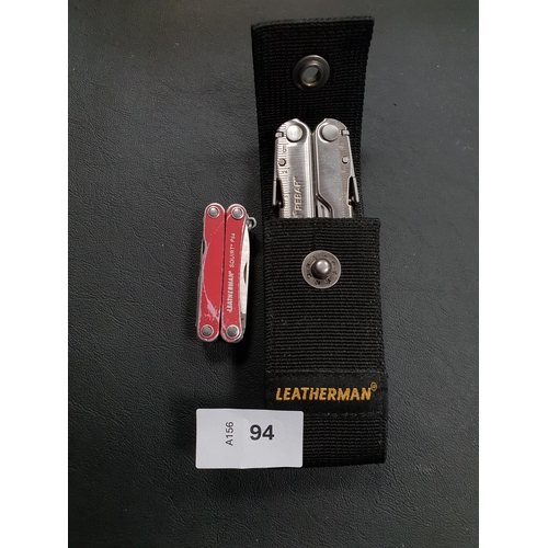 94 - TWO LEATHERMAN MULTI-TOOLS
comprising a Rebar in caseand a Squirt Ps4
Note: You must be over the age... 