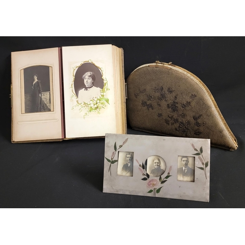 336 - TWO VICTORIAN PHOTOGRAPH ALBUMS
one unusual example opening out to a heart shape; the other containi... 