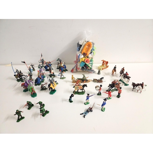 444 - SELECTION OF VINTAGE MILITARY TOYS INCLUDING BRITAIN'S SWOPPET KNIGHT FIGURES including Britain’s Sw... 